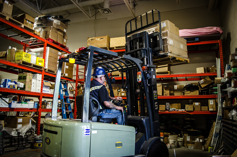 evolution glass warehouse forklift